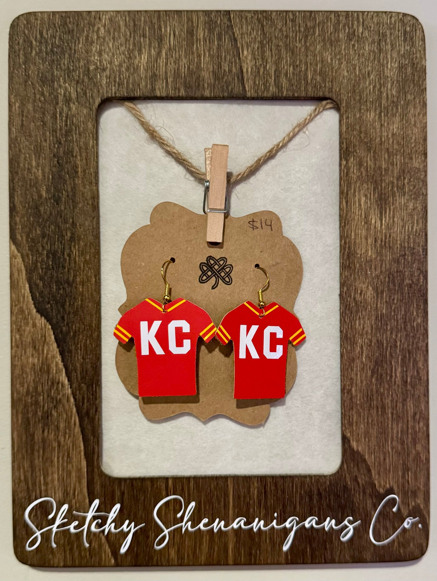Chiefs Jersey KC Earrings