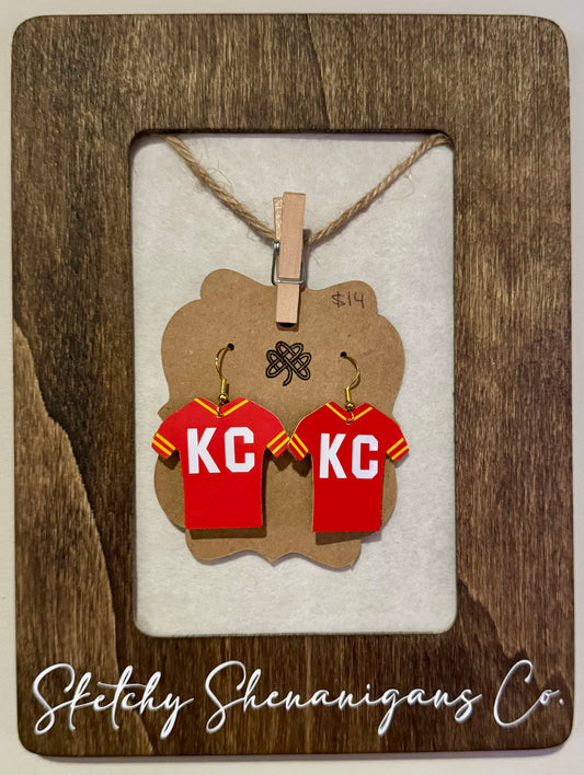 Chiefs Jersey KC Earrings