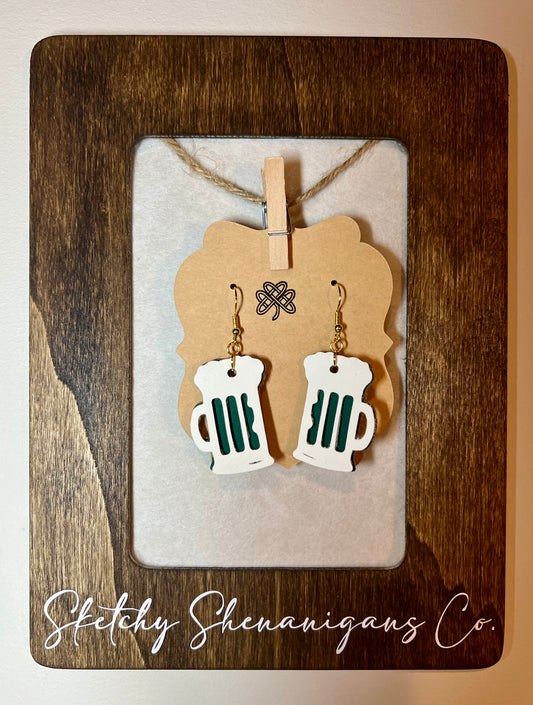 Cheers! Green Beer Earrings