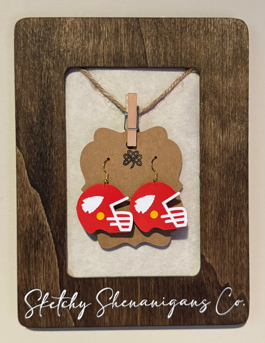 Chiefs Football Helmet Earrings