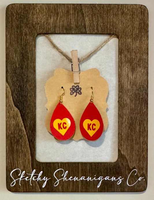 Teardrop KC Heart Earrings